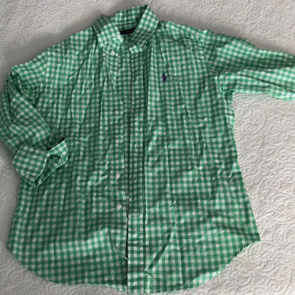 Ralph Lauren Green Gingham Button Down
